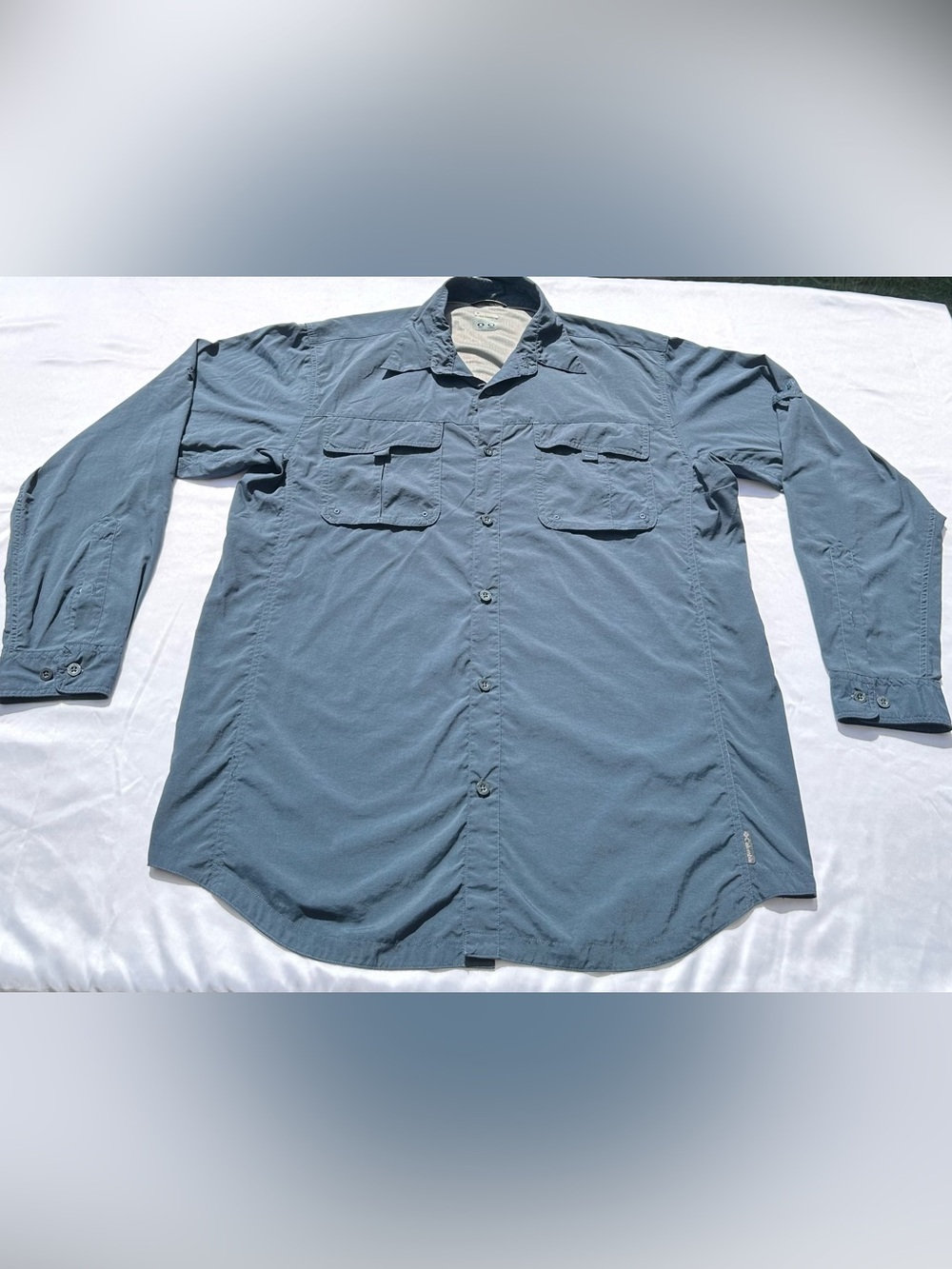 Columbia Titanium Men's Blue Long Sleeve Outdoor Fishing Shirt XL